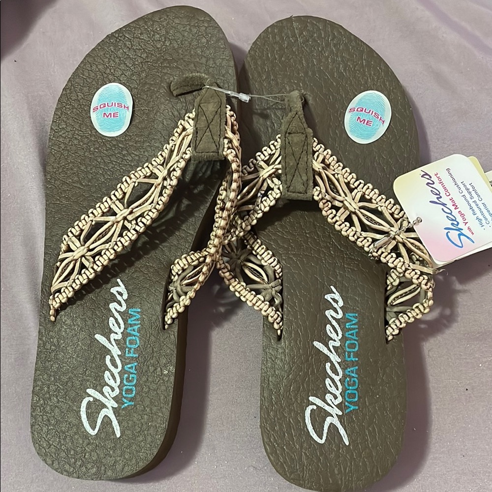 Skechers Brown Sandals with Cushioned Sole